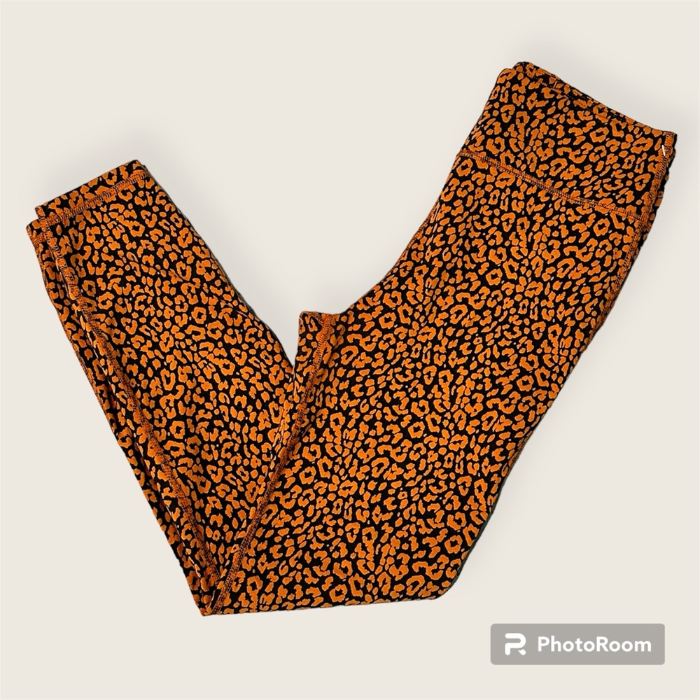 J. Crew Orange and Black Patterned Leggings